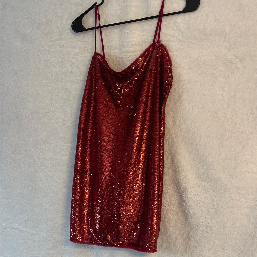 Free People Red Sequin Dress